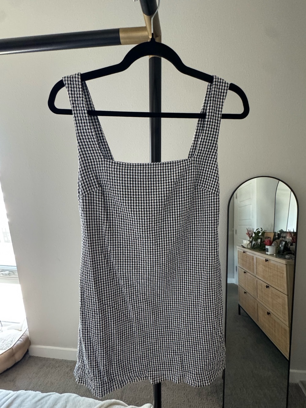 Joe's Jeans Black & White Gingham Square-Neck Cami